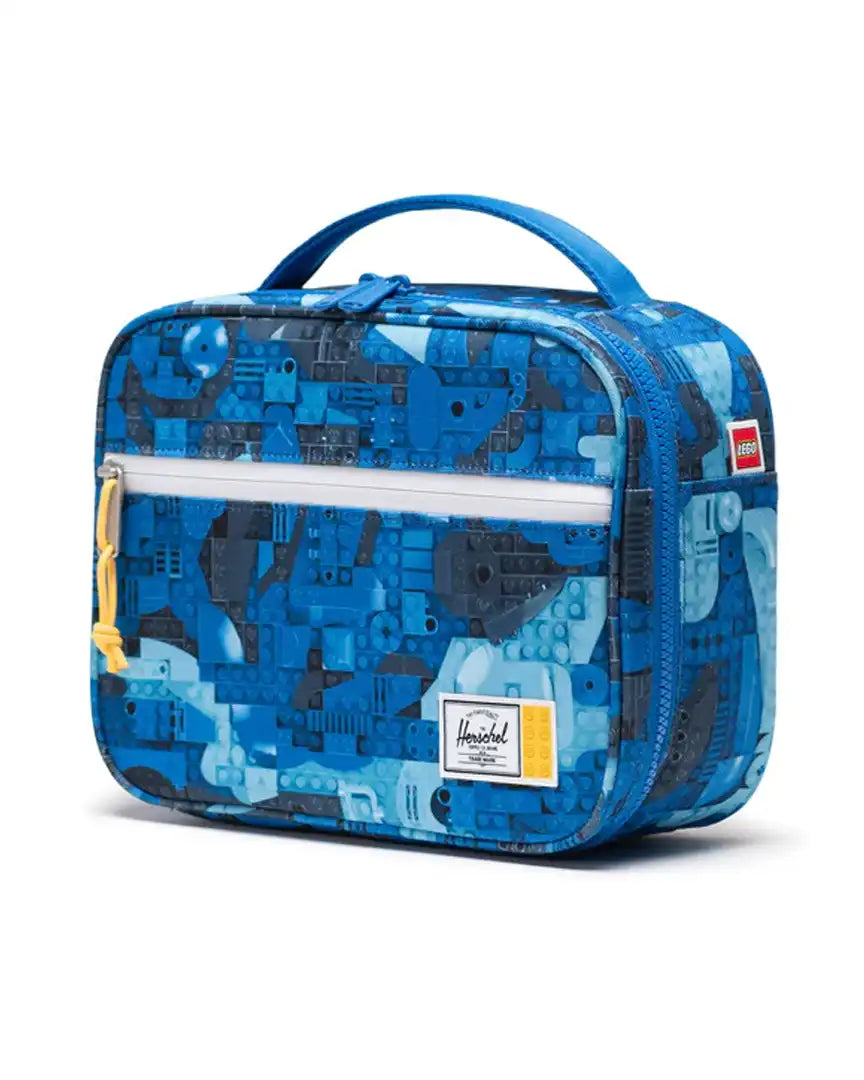 Lego Pop Quiz Little Herschel Lunch Box - Abstract Bricks Blue