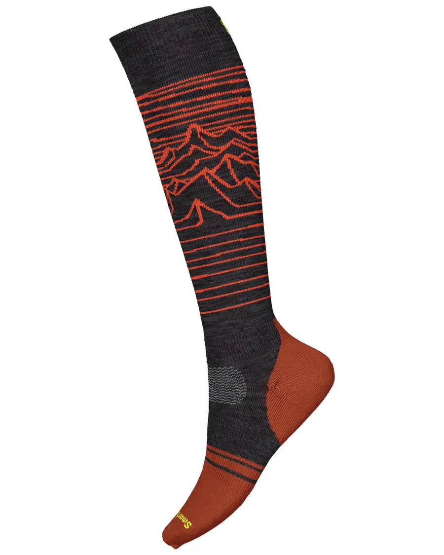 Snowboard Iguchi Pattern Over The Calf Thermal Socks - Charcoal