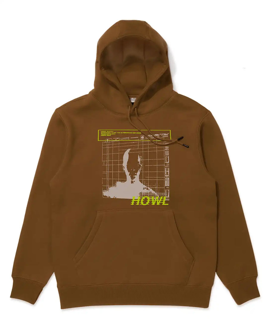 Hoodie Dwr Graphic - Brown