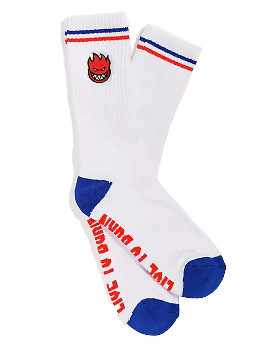 Bighead Fill Embroidered Socks - White/Red/Blue