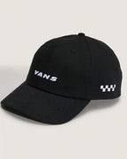 Check Side Curved Bill Hat - Black