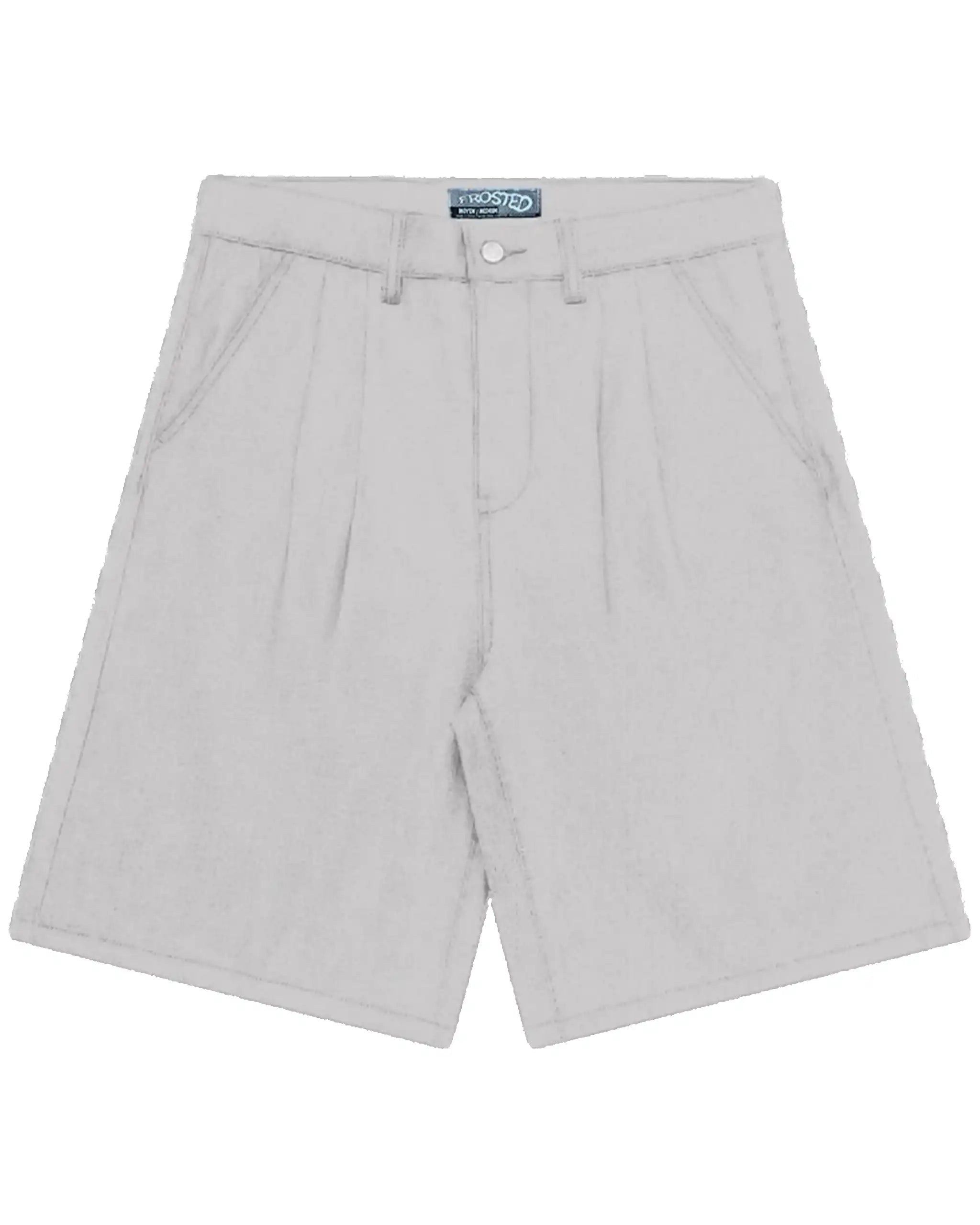 Double Pleated Shorts - Light Grey