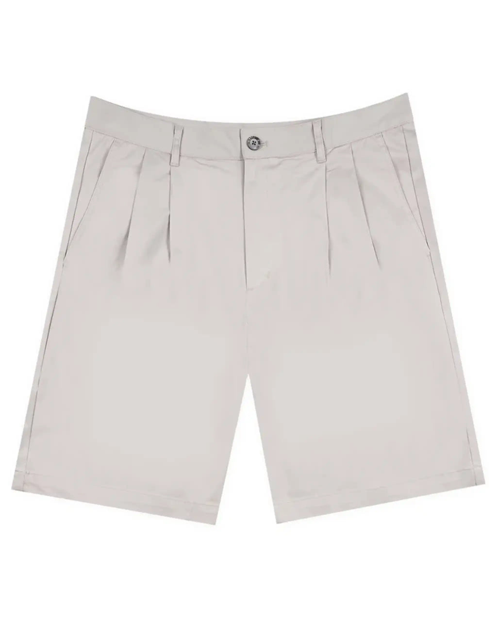 FROSTED Double Pleated Shorts - Light Grey