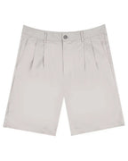 FROSTED Double Pleated Shorts - Light Grey
