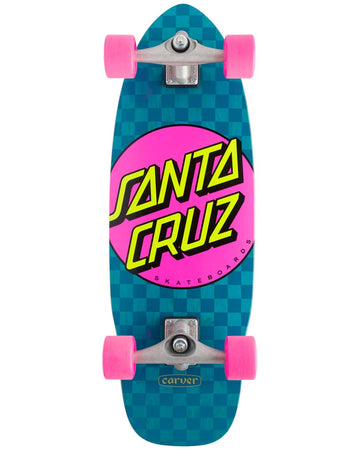 Carver Pink Dot Check Cut Back Complete Surf Skate