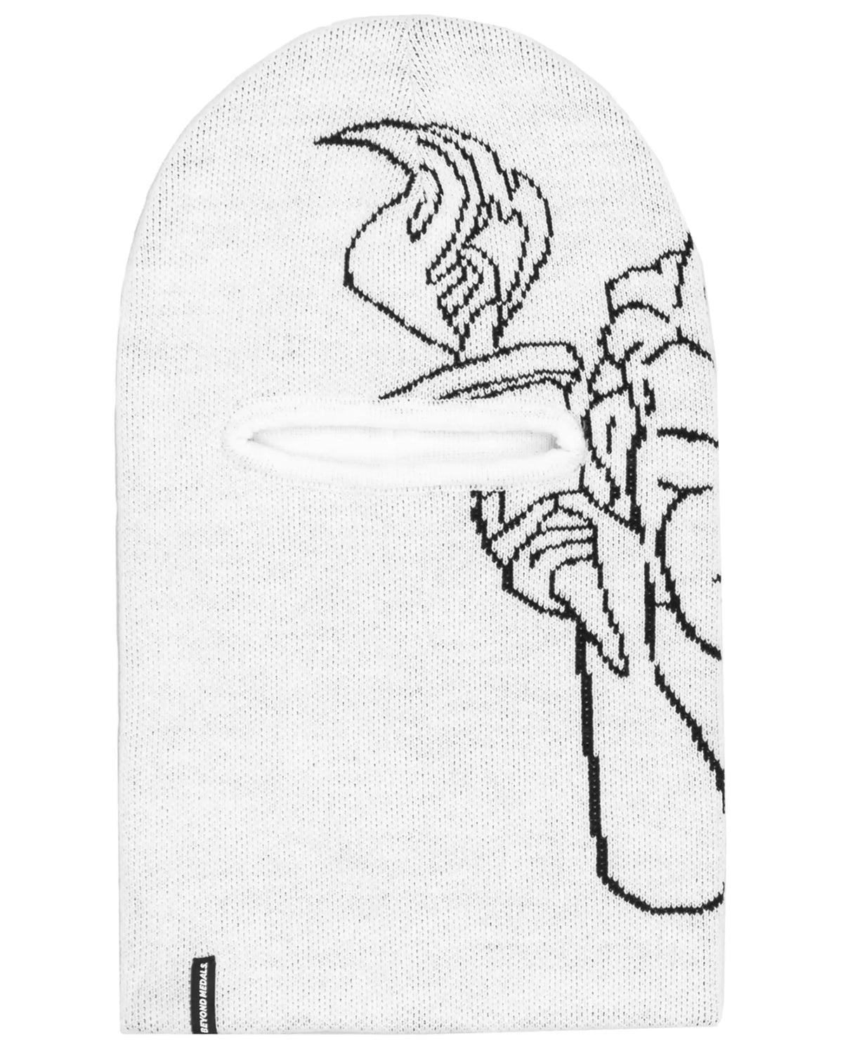 BEYOND MEDALS Jacquard Knit Angel Balaclava - White
