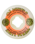 Team Line Original White Nomads 99A Skateboard Wheels - Orange/Green