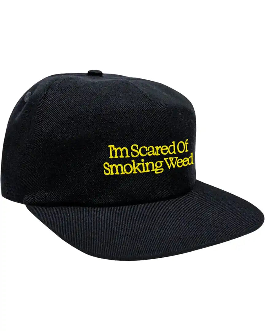 Scared Of Smoking Weed Hat - Black