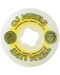 Team Line Original White Hardline 99A Skateboard Wheels - Yellow/Green