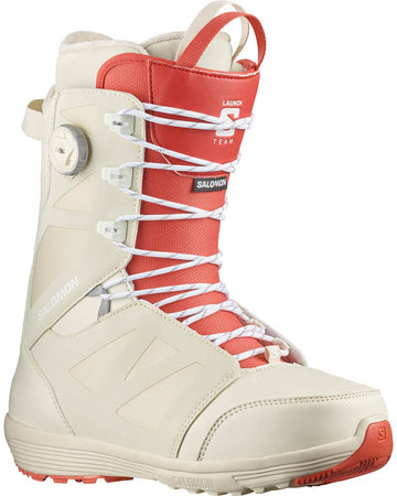 Bottes de snowboard Launch Lace Sj Boa - Bleached Sand/Almond Milk/Aurora Red 2024