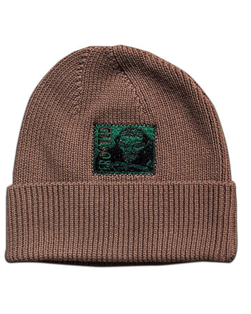 Patched Beanie Beanie - Saddle