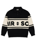 Fleece Rugby Sweatshirt - Black/Marshmallow