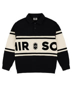 Fleece Rugby Sweatshirt - Black/Marshmallow