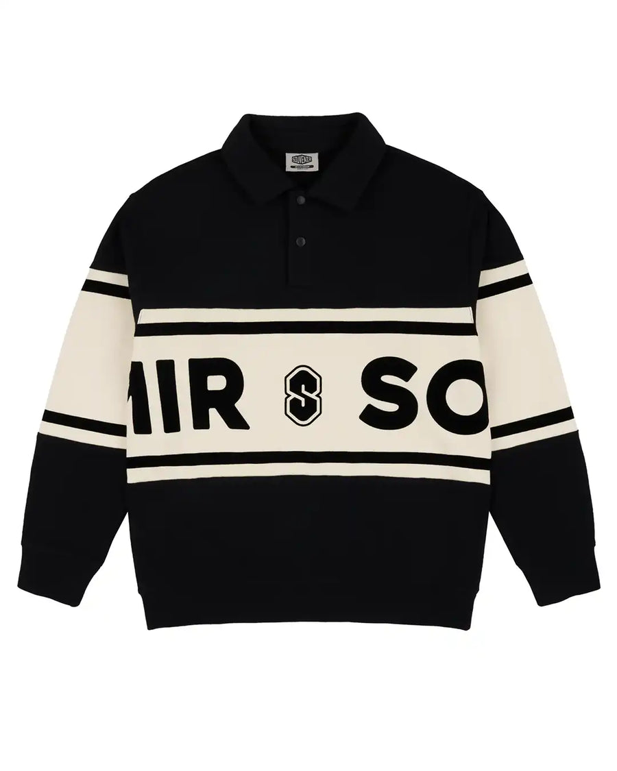 Fleece Rugby Sweatshirt - Black/Marshmallow