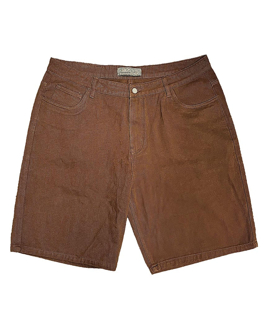 Short Wavy Jeans Shorts - Maple Syrup