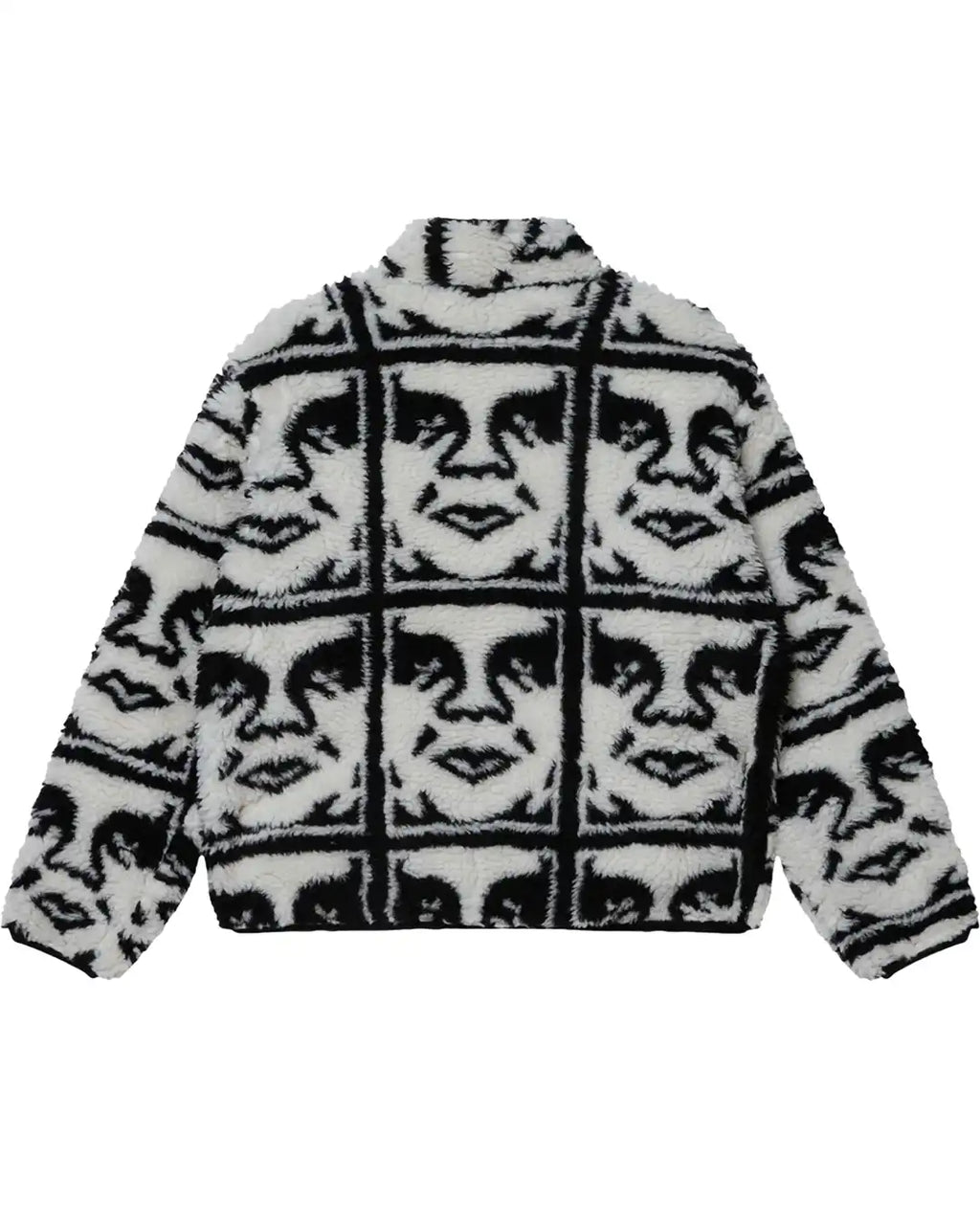 Repeated Icon Sherpa Jacket - Black/Multi