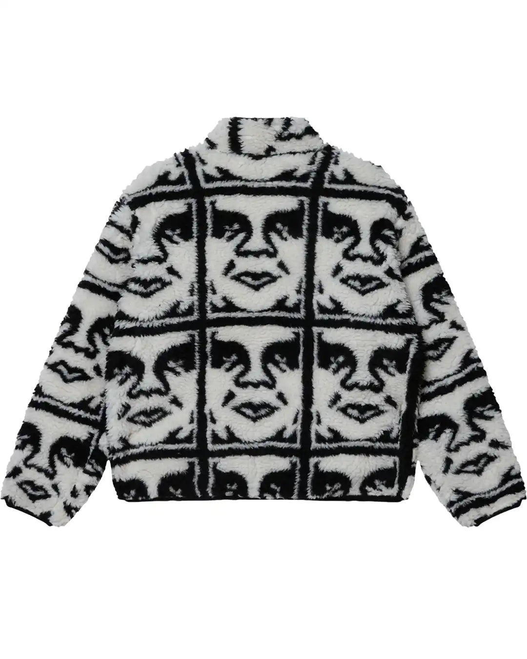 Repeated Icon Sherpa Jacket - Black/Multi
