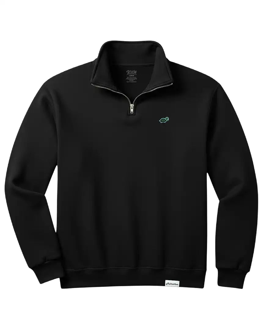 Cotton Ouaté Lamehra Quater Zip - Black