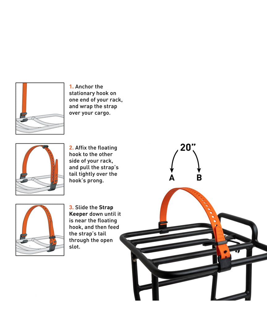 Accessoire de velo Rack Strap 10Mm Hooks 20" - Black