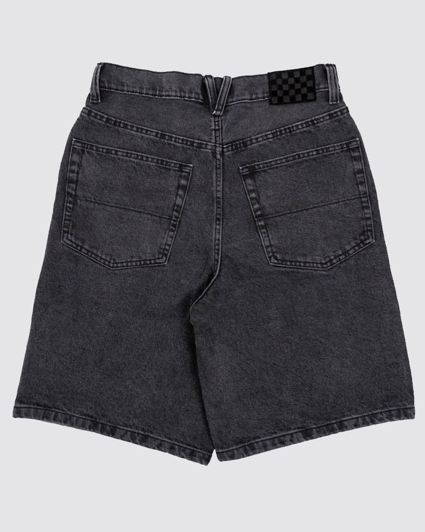 Check-5 Baggy Denim Shorts - Washed Black