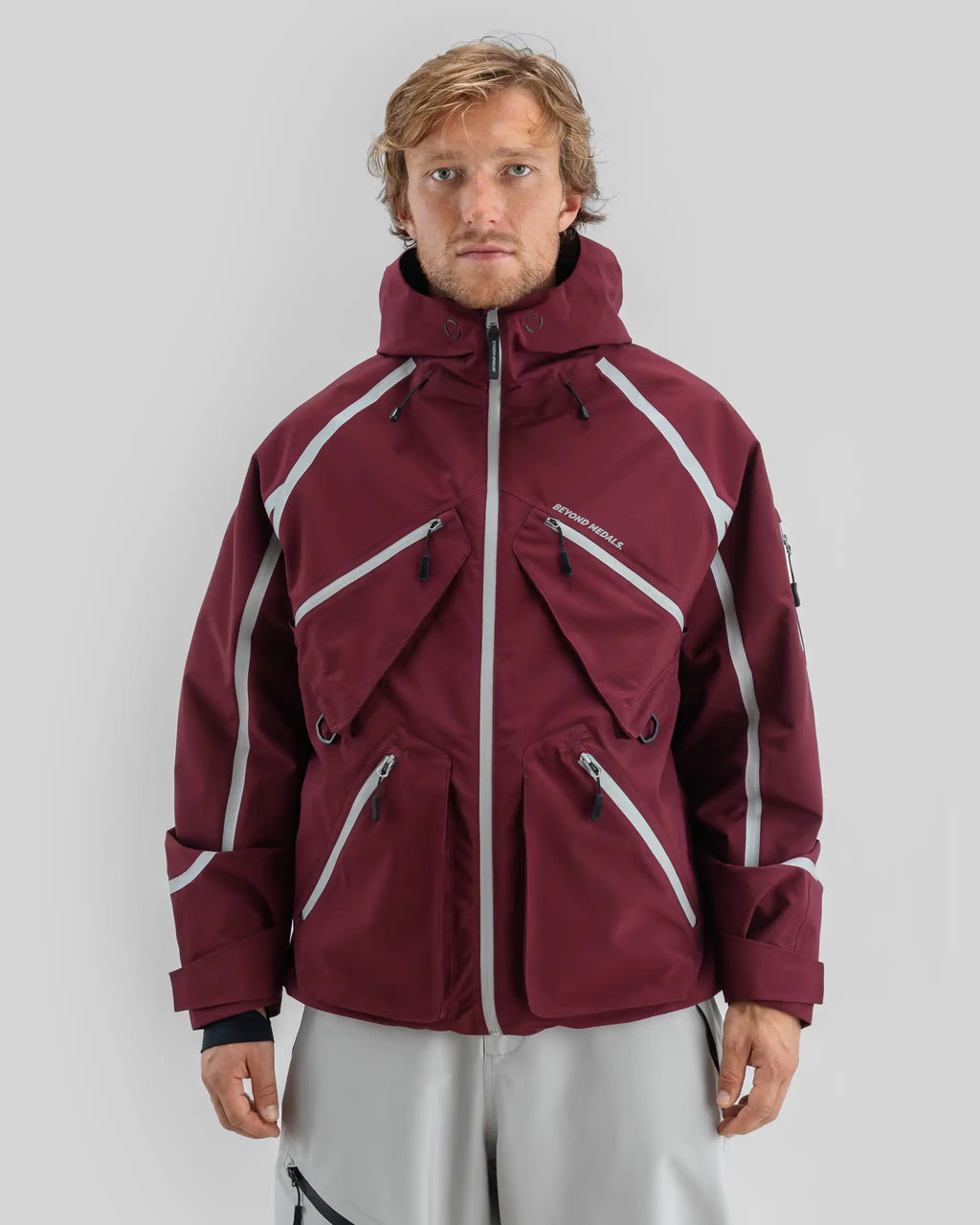BEYOND MEDALS X Taped 3L Winter Jacket - Dark Red – view 2