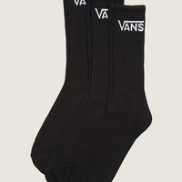 Classic Crew 3 Pack Socks - Black