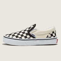 Kids Classic Slip-On Shoes - Checkerboard Black/White