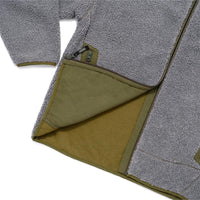 Textured Zip Up Fleece Jacket - Grey