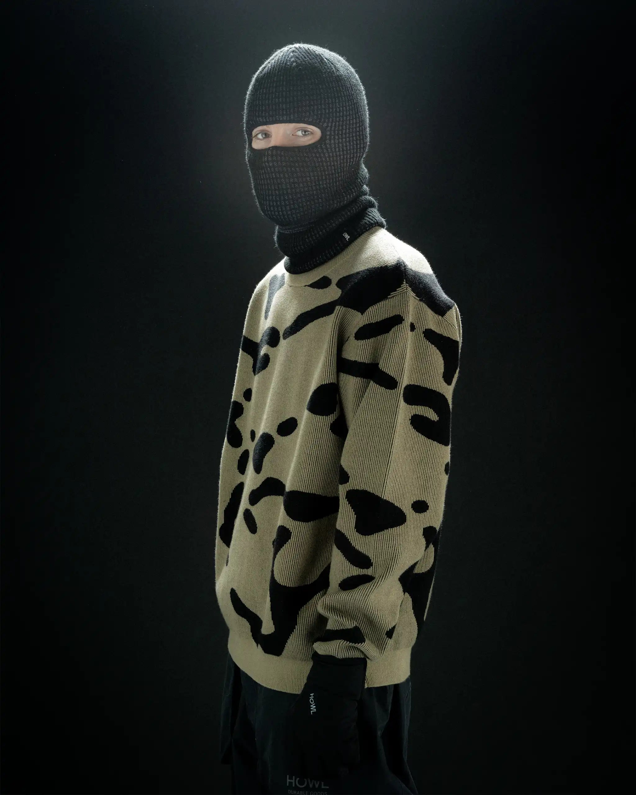HOWL Heavy Knit Polo Sweatshirt - Black – view 2