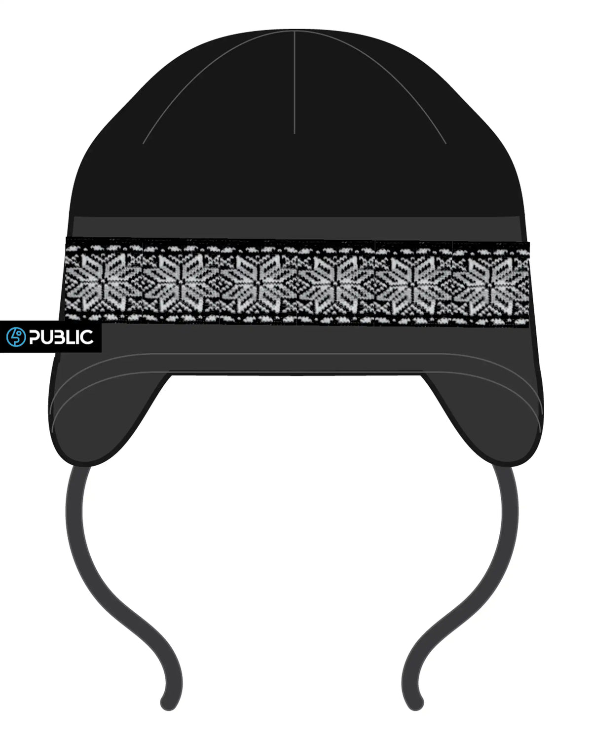 Tuque Nordic Earflap - Black par PUBLIC