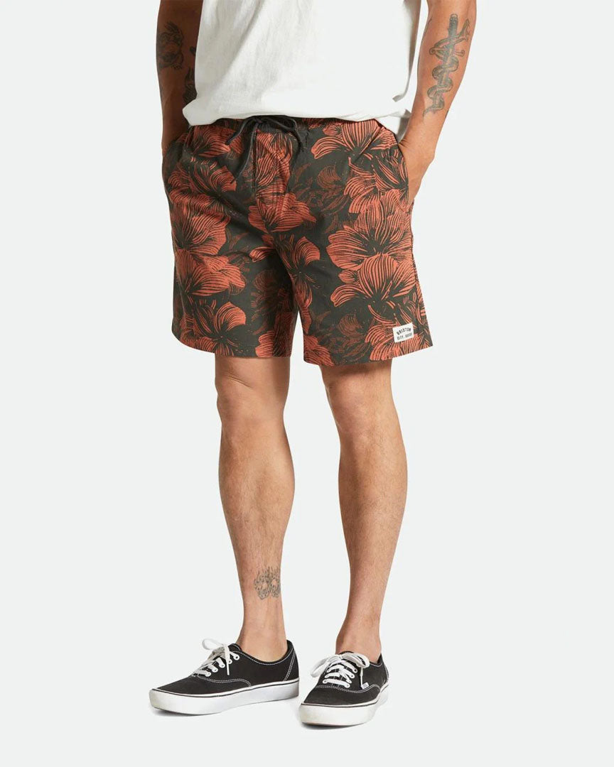 Voyage Short 18" Boardshorts - Washed Black/Terracotta Floral