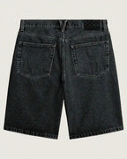 Short Check-5 Baggy Denim - Washed Black