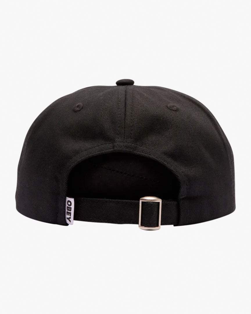 Bold Label Organic Strapback Hat - Black