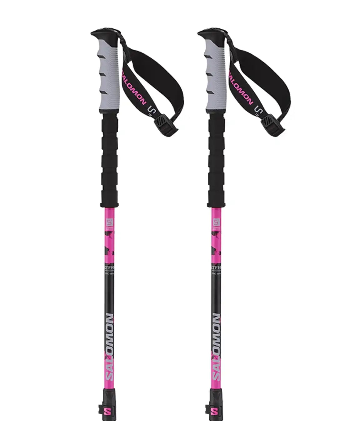 Steep Pro Vario S3 Ski Poles - Black/Rhoda