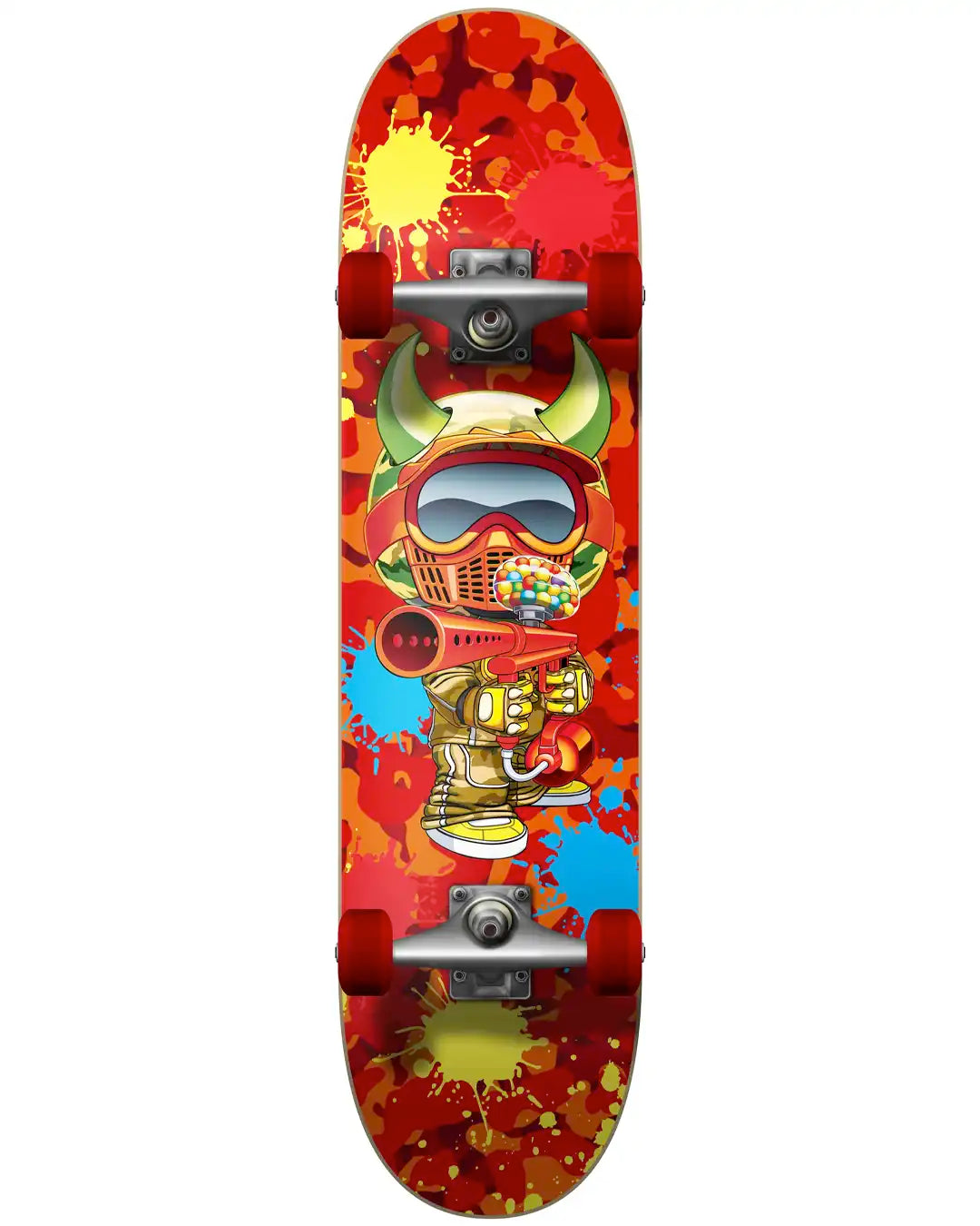 Paintballer Complete Skateboard - Red Camo 7.5