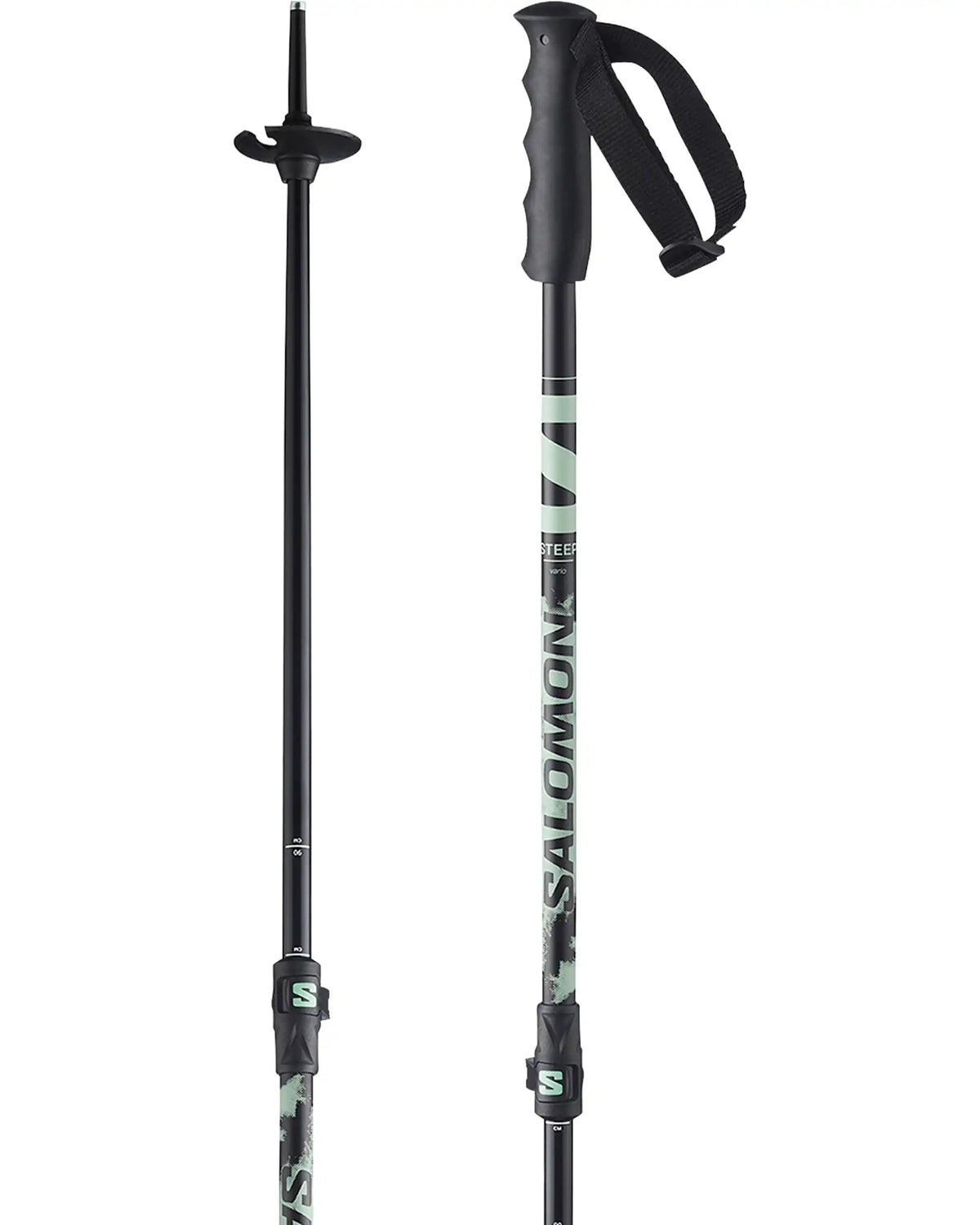 SALOMON Steep Vario Jr Ski Poles - Black/Green – view 2