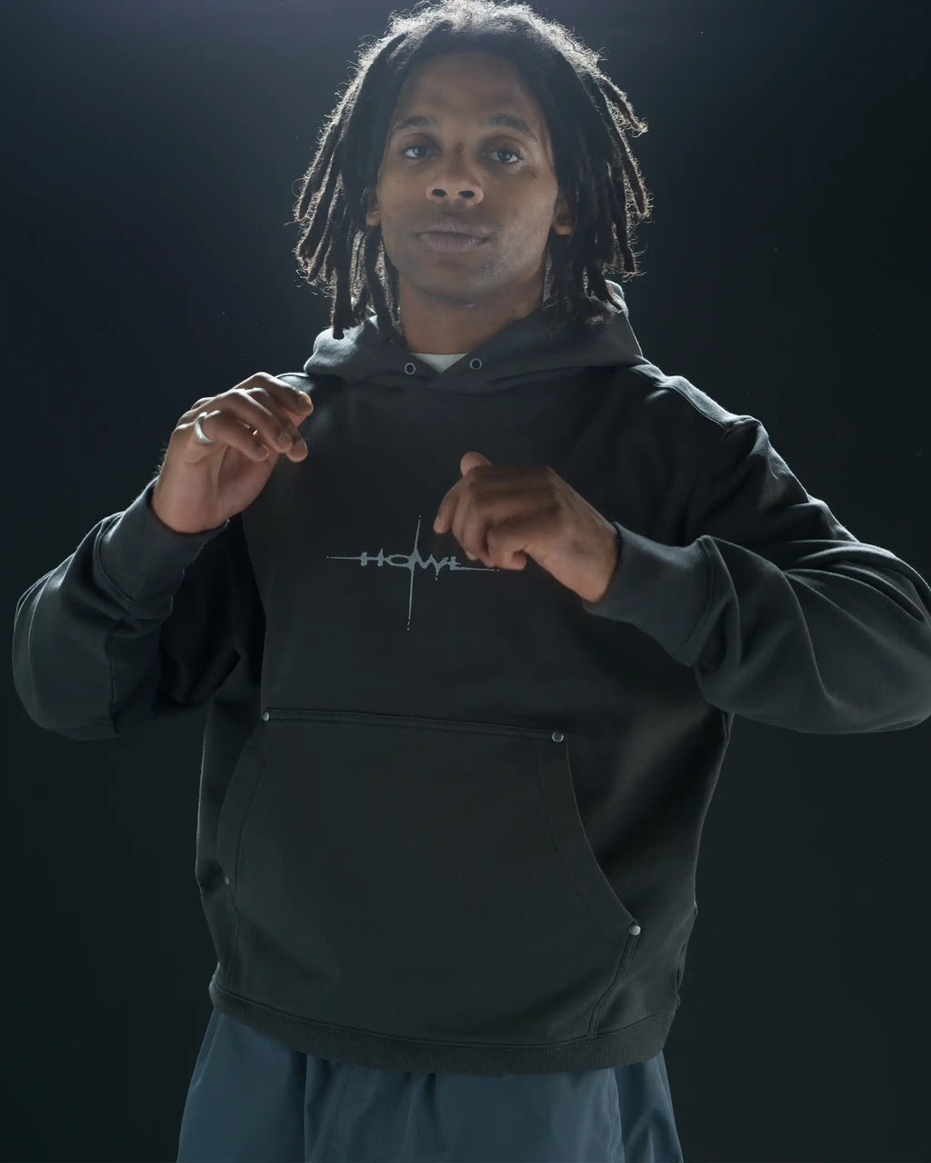 HOWL Cropped Hoodie - Washed Charcoal – view 2