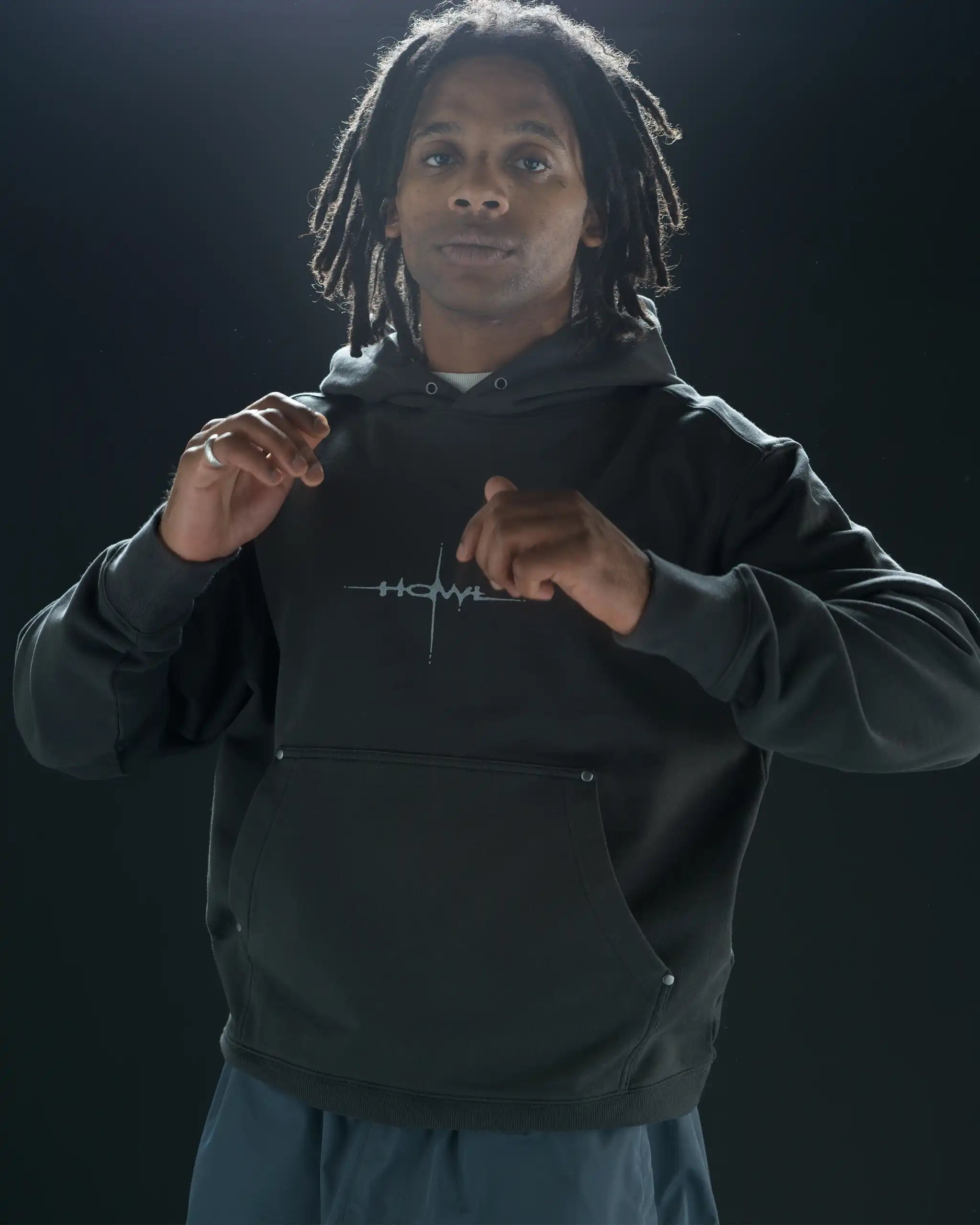 HOWL Cropped Hoodie - Washed Charcoal – view 2