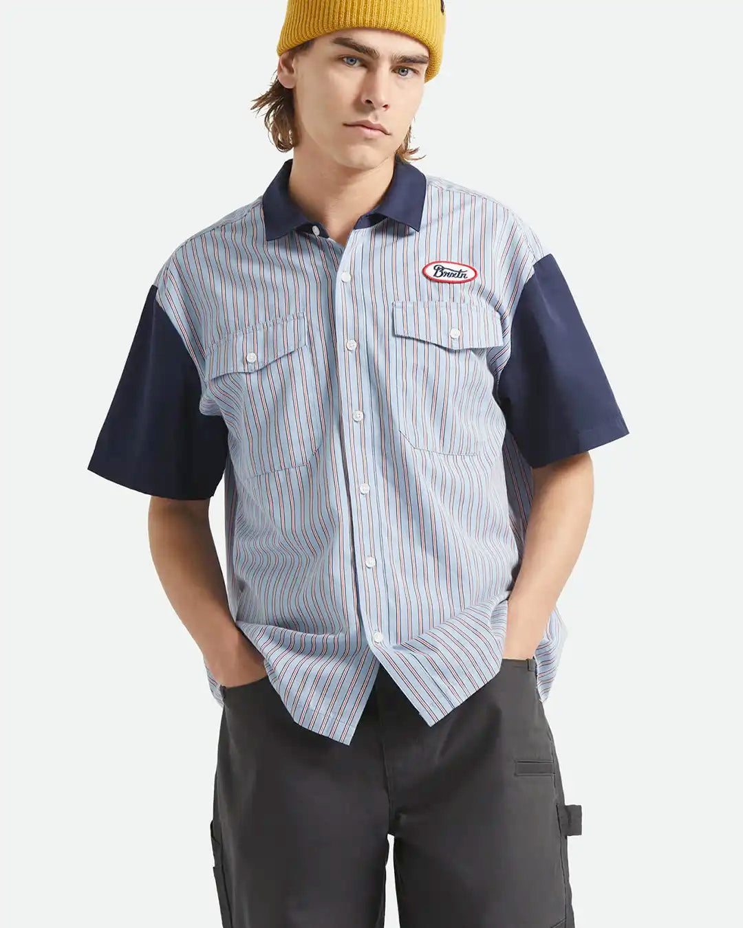 Builders Olson Woven Shirt - Blue Aura Strip