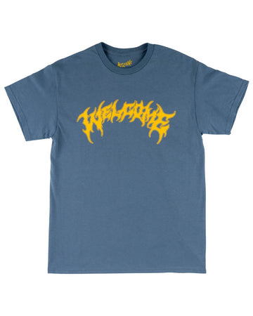 Barb Printed T-Shirt - Indigo/Yellow