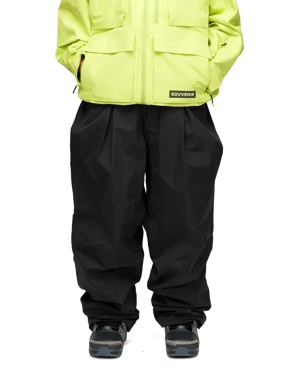 SOUVENIR Pleated Chino Snow Pants - Black – view 3