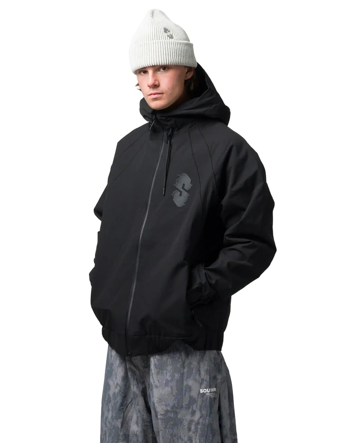 SOUVENIR Insulated Track Jacket Winter Jacket - Black – view 2
