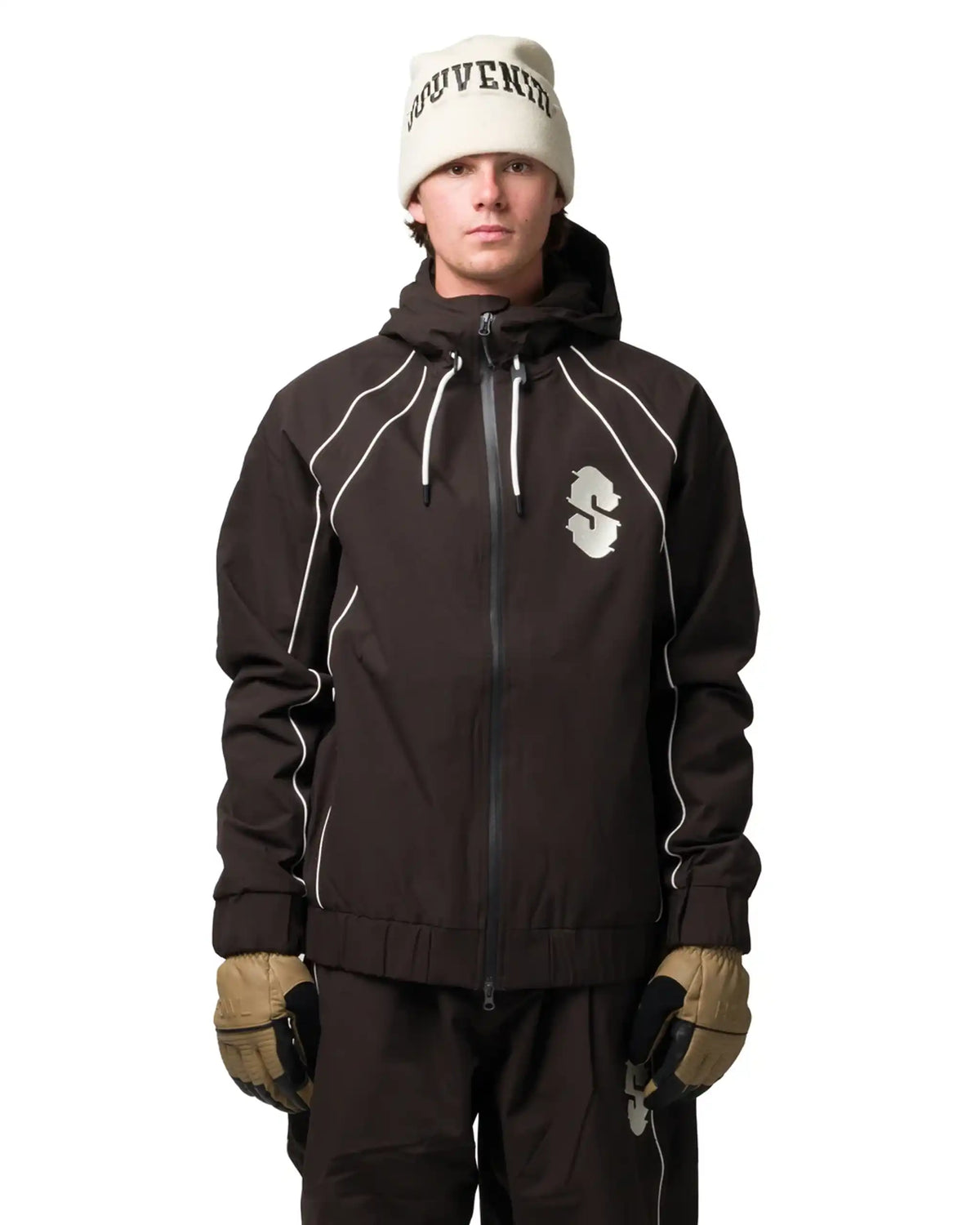 SOUVENIR Insulated Track Jacket Winter Jacket - Cacoa – view 3