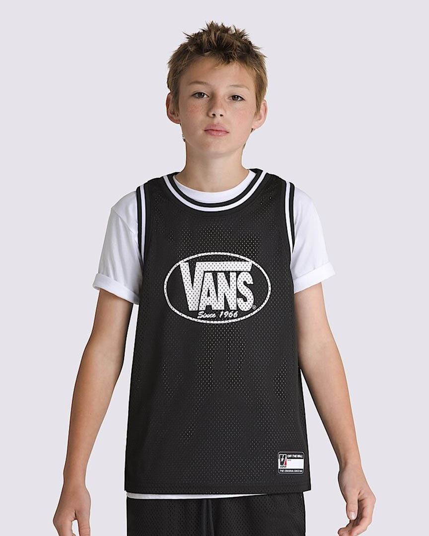 Boys Classic Oval Basketball Tank - Black