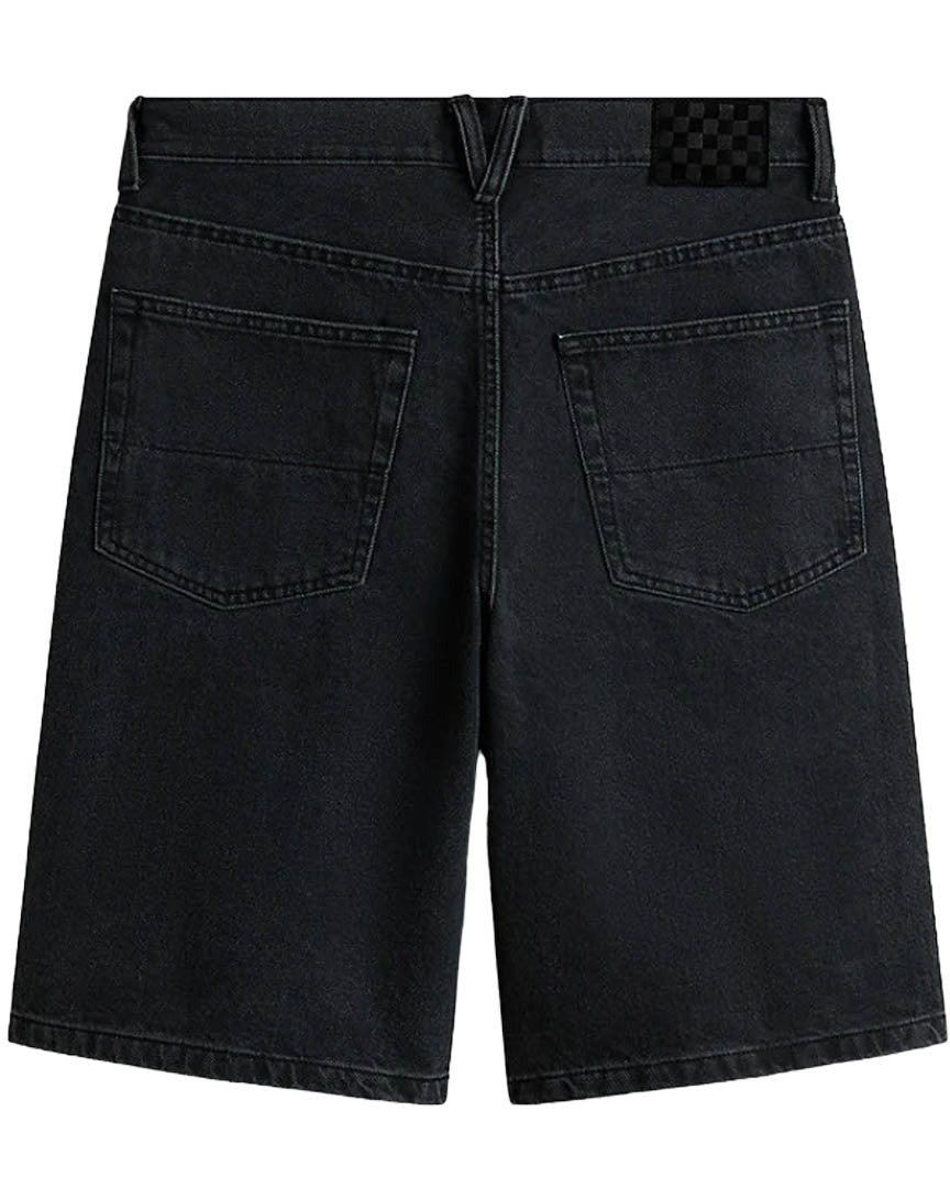 Short Check-5 Baggy Denim - Washed Black
