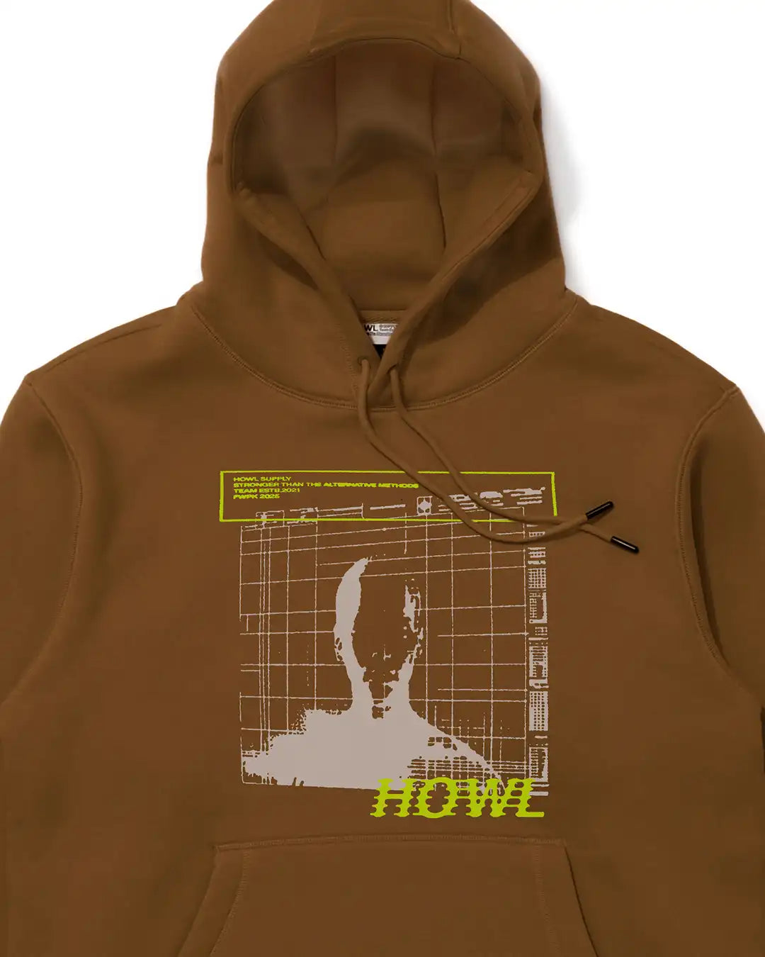 Hoodie Dwr Graphic - Brown