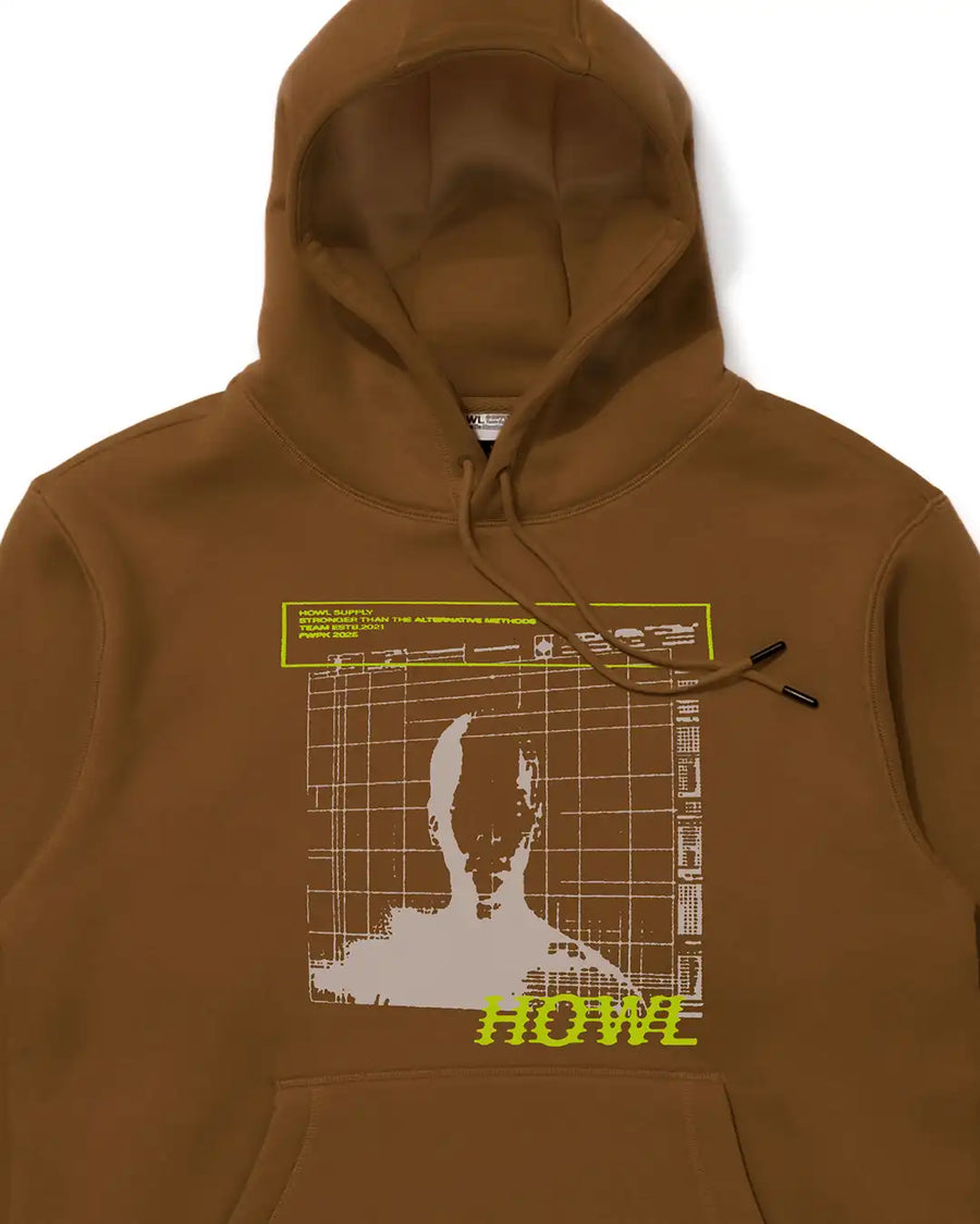 Hoodie Dwr Graphic - Brown