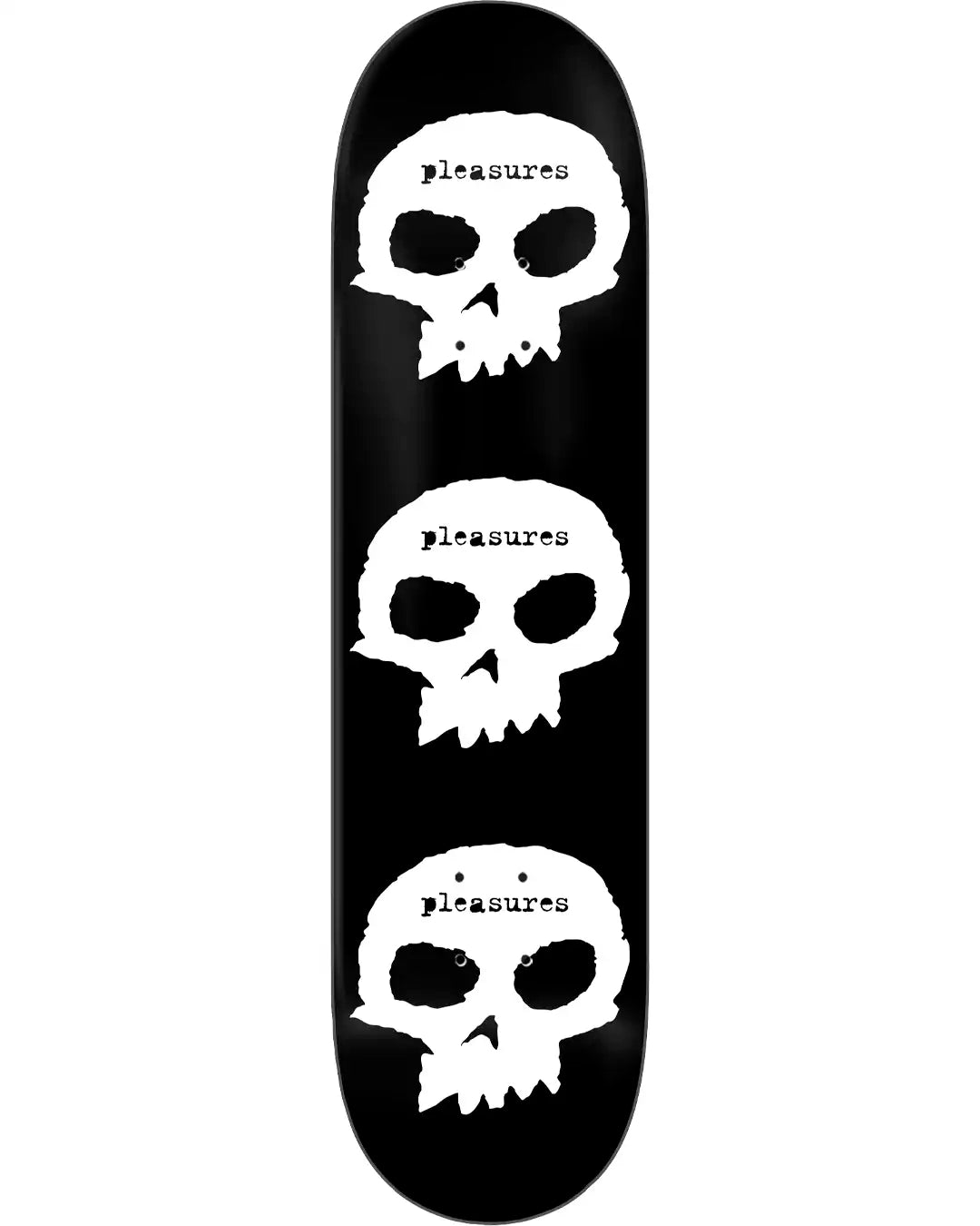 X Pleasures 3 Skull Skateboard Deck