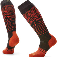 Snowboard Iguchi Pattern Over The Calf Thermal Socks - Charcoal