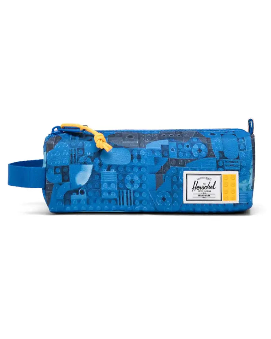 Lego Settlement Little Herschel Pencil Case - Abstract Bricks Blue